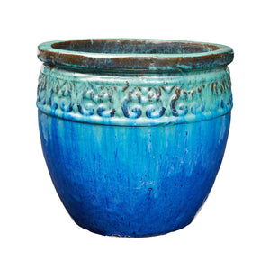 imported vietnam glaze s/4 ornate pot