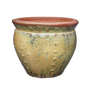 imported chinese rustic rivot olive pot