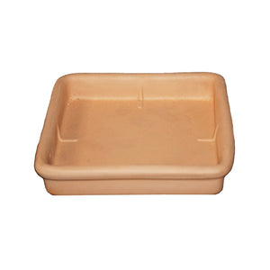 signature buff clay bordato square saucer
